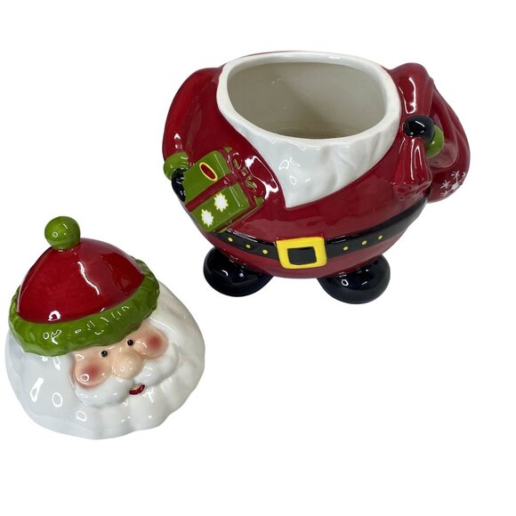 Santa Claus Ceramic Cookie Jar Living Quarters Holiday Kitchen Decor NEW - Picture 4 of 10